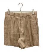 AURALEEオーラリー）の古着「LINEN WOOL SILK SHARK SKIN SHORTS」｜ベージュ