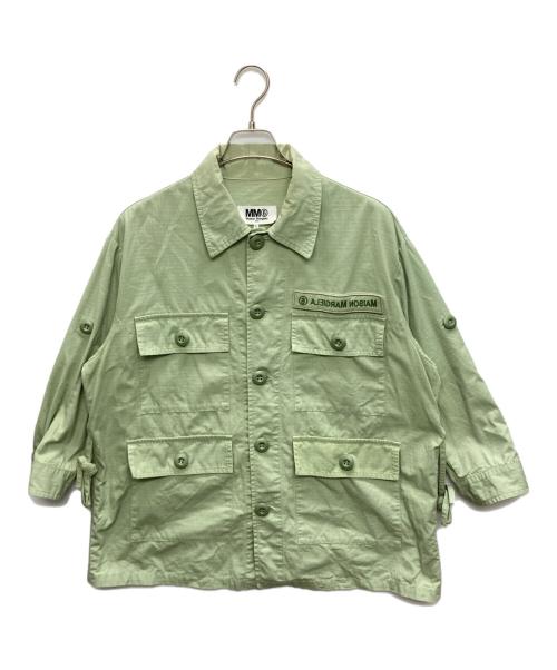 MM6 Maison Margiela（エムエムシックスメゾンマルジェラ）MM6 Maison Margiela (エムエムシックスメゾンマルジェラ) マルチポケットシャツジャケット グリーン サイズ:SIZE　40の古着・服飾アイテム