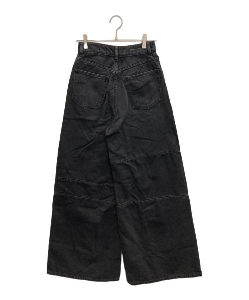 MM6 Maison Margiela（エムエムシックスメゾンマルジェラ）MM6 Maison Margiela (エムエムシックスメゾンマルジェラ) Patchwork Wide Flare Jeans ブラック サイズ:SIZE 26の古着・服飾アイテム
