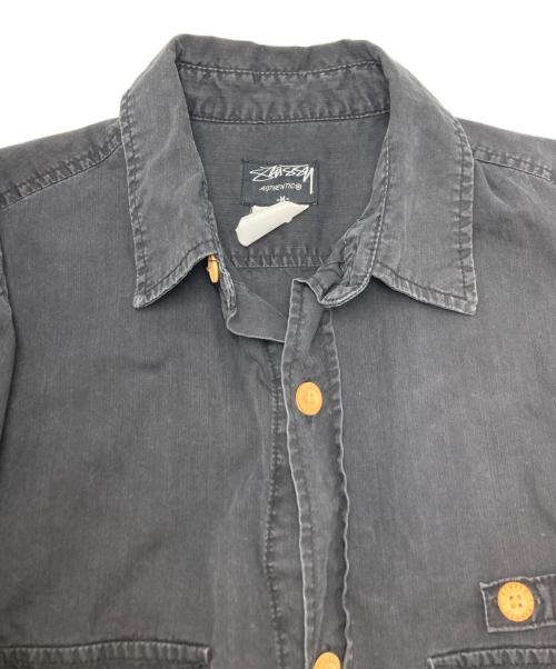 stussy（ステューシー）stussy (ステューシー) マルチポケットリップストップシャツ ブラック サイズ:SIZE　Mの古着・服飾アイテム