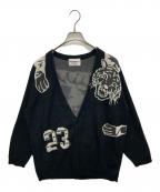 WEIRDOウィアード）の古着「RINGING TIGER L/S KNIT CARDIGAN」｜ブラック
