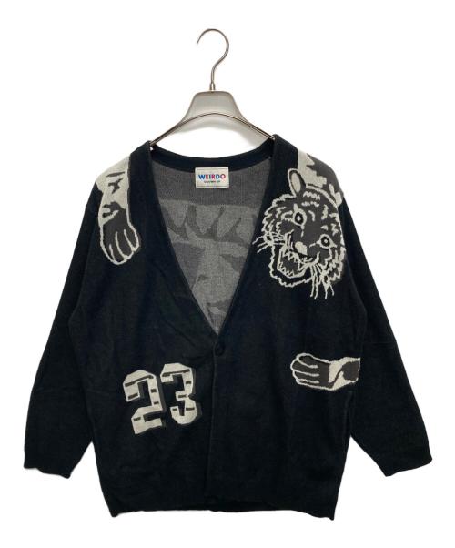 WEIRDO（ウィアード）WEIRDO (ウィアード) RINGING TIGER L/S KNIT CARDIGAN ブラック サイズ:SIZE Lの古着・服飾アイテム