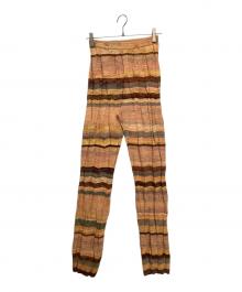 PERVERZE（パーバーズ）の古着「Wave Border Loose Knit Pants」｜ブラウン