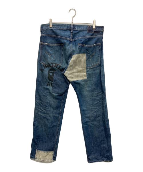 A BATHING APE（ア ベイシング エイプ）A BATHING APE (ア ベイシング エイプ) TYPE 2 DAMAGE DENIM インディゴ サイズ:SIZE XLの古着・服飾アイテム