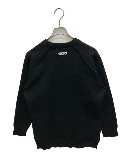 CDG（シーディージー）CDG (シーディージー) サイドスリット オーバーサイズ クルーネック 長袖ニット ブラック サイズ:SIZE　36の古着・服飾アイテム