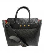 BURBERRYバーバリー）の古着「エンボスモノグラム2WAYバッグ」｜ブラック