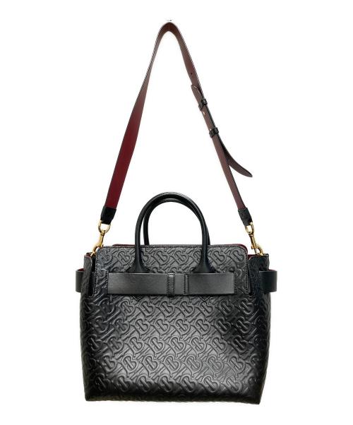 BURBERRY（バーバリー）BURBERRY (バーバリー) エンボスモノグラム2WAYバッグ ブラックの古着・服飾アイテム