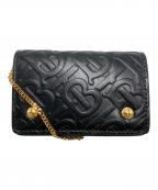 BURBERRYバーバリー）の古着「モノグラムコンパクトチェーンウォレット」｜ブラック