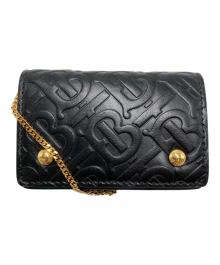 BURBERRY（バーバリー）の古着「モノグラムコンパクトチェーンウォレット」｜ブラック