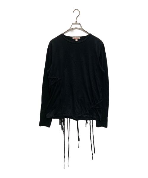 masu（エムエーエスユー）masu (エムエーエスユー) STAR BRAID L／S T-SHIRTS ブラック サイズ:SIZE 48の古着・服飾アイテム
