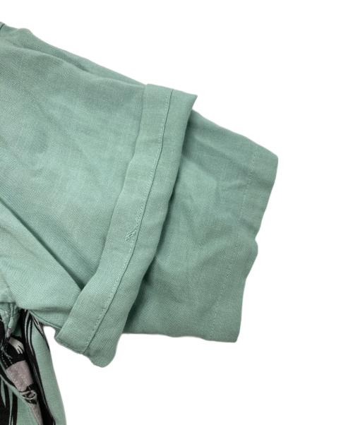 Star OF HOLLYWOOD（スターオブハリウッド）STAR OF HOLLYWOOD (スターオブハリウッド) SHRUNKEN HEAD HOPSACK RAYON Open Shirt グリーン サイズ:SIZE Lの古着・服飾アイテム