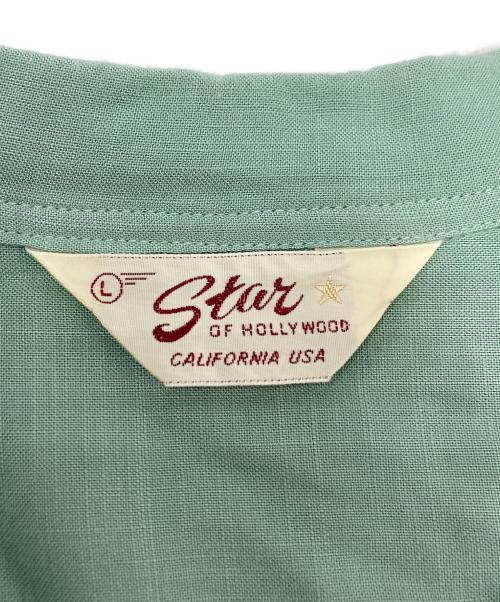Star OF HOLLYWOOD（スターオブハリウッド）STAR OF HOLLYWOOD (スターオブハリウッド) SHRUNKEN HEAD HOPSACK RAYON Open Shirt グリーン サイズ:SIZE Lの古着・服飾アイテム