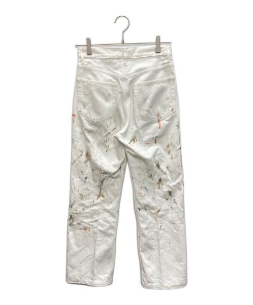 AURALEE（オーラリー）AURALEE (オーラリー) HARD TWIST DENIM HAND PAINTED 5P PANTS ホワイト サイズ:SIZE　25の古着・服飾アイテム