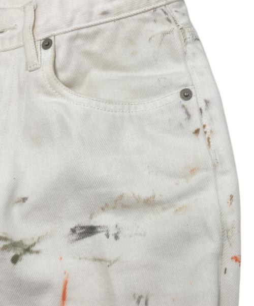 AURALEE（オーラリー）AURALEE (オーラリー) HARD TWIST DENIM HAND PAINTED 5P PANTS ホワイト サイズ:SIZE　25の古着・服飾アイテム