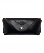 RRLダブルアールエル）の古着「レザーアイグラスケース」｜ブラック