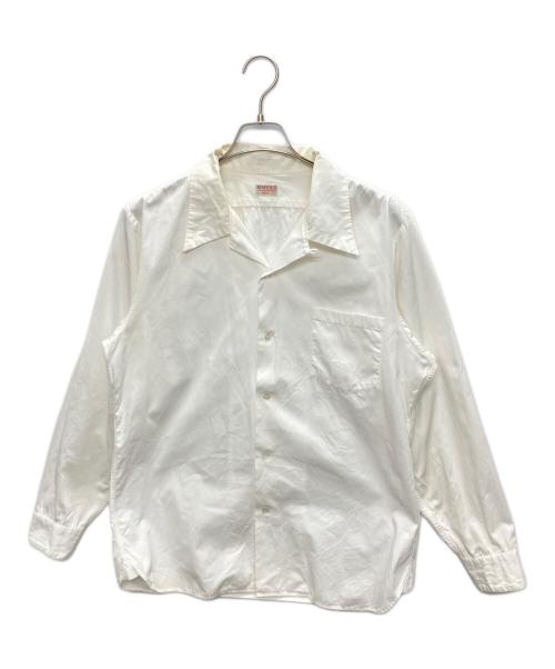 ATLAST & CO（アットラスト）ATLAST & CO (アットラスト) オープンカラー長袖シャツ ホワイト サイズ:SIZE 16の古着・服飾アイテム