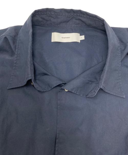 Graphpaper（グラフペーパー）Graphpaper (グラフペーパー) Broad Oversized S/S Shirt ネイビー サイズ:Freeの古着・服飾アイテム