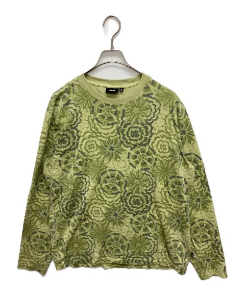 stussy（ステューシー）stussy (ステューシー) FLOWER LS CREW グリーン サイズ:SIZE Lの古着・服飾アイテム