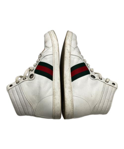 GUCCI（グッチ）GUCCI (グッチ) シェリーラインレザーハイカットスニーカー ホワイト サイズ:7の古着・服飾アイテム