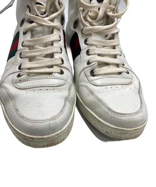 GUCCI（グッチ）GUCCI (グッチ) シェリーラインレザーハイカットスニーカー ホワイト サイズ:7の古着・服飾アイテム