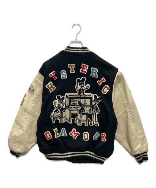 Hysteric Glamour（ヒステリックグラマー）Hysteric Glamour (ヒステリックグラマー) 刺繍ワッペンスタジャン ブラック×ベージュ サイズ:Freeの古着・服飾アイテム