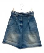 GOLDEN GOOSEゴールデングース）の古着「ベルテッドハーフデニムパンツ」｜インディゴ