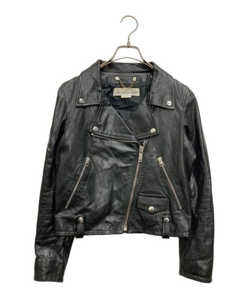 GOLDEN GOOSE（ゴールデングース）GOLDEN GOOSE (ゴールデングース) バックペイントレザーライダースジャケット ブラック サイズ:XSの古着・服飾アイテム