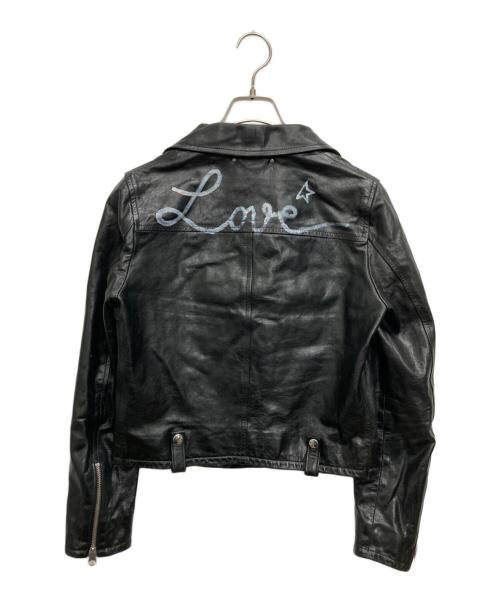 GOLDEN GOOSE（ゴールデングース）GOLDEN GOOSE (ゴールデングース) バックペイントレザーライダースジャケット ブラック サイズ:XSの古着・服飾アイテム