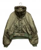 VIVAMUSヴィヴァムス）の古着「ハイネックショートMA-1」｜カーキ