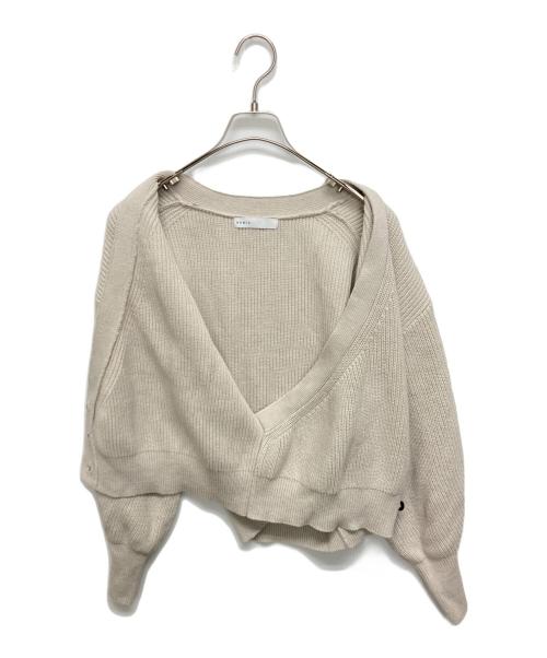 Noble（ノーブル）Noble (ノーブル) 片畦カシュクール風プルオーバー ベージュ サイズ:SIZE FREEの古着・服飾アイテム