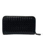 BOTTEGA VENETAボッテガベネタ）の古着「イントレチャート ラウンドジップ 長財布」｜ブラック