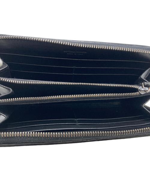 BOTTEGA VENETA（ボッテガベネタ）BOTTEGA VENETA (ボッテガベネタ) イントレチャート ラウンドジップ 長財布 ブラック サイズ:実寸サイズをご参照下さい。の古着・服飾アイテム