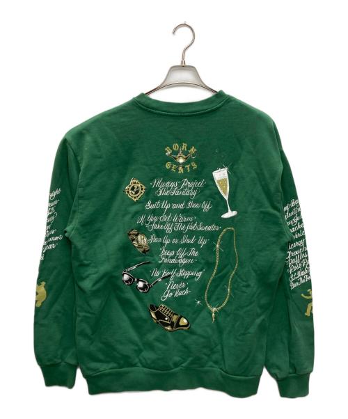 BORN X RAISED（ボーン レイズド）BORN X RAISED (ボーン レイズド) UNION (ユニオン) Gents Of Desire Rules Crewneck グリーン サイズ:Lの古着・服飾アイテム