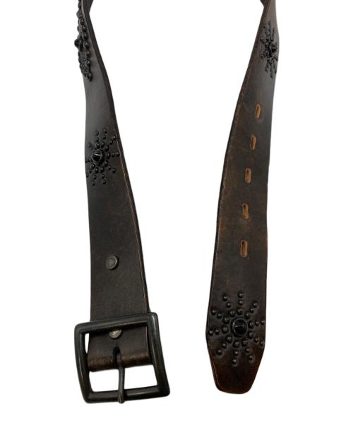 htc（エイチティーシー）htc (エイチティーシー) スタッズレザーベルト ブラウン サイズ:実寸サイズをご参照下さい。の古着・服飾アイテム