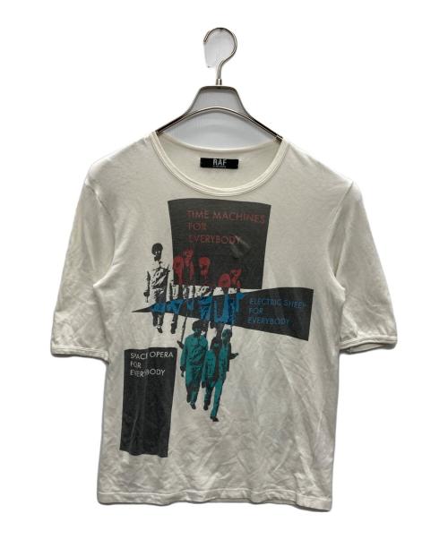 RAF BY RAF SIMONS（ラフバイ ラフシモンズ）RAF BY RAF SIMONS (ラフバイ ラフシモンズ) プリントTシャツ ホワイト サイズ:SIZE Sの古着・服飾アイテム