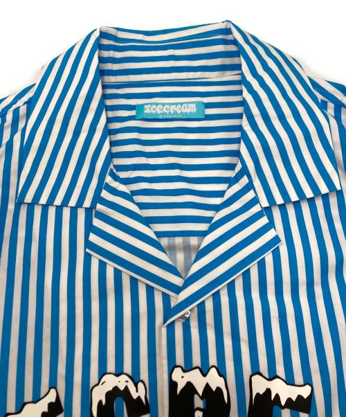 ICE CREAM（アイスクリーム）ICE CREAM (アイスクリーム) ストライプシャツ ブルー サイズ:Mの古着・服飾アイテム