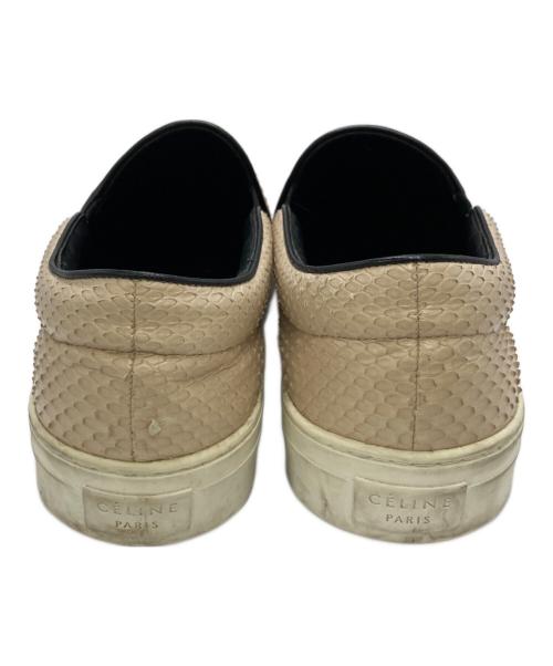 CELINE（セリーヌ）CELINE (セリーヌ) パイソン柄スリッポン ベージュ サイズ:41 1/2の古着・服飾アイテム