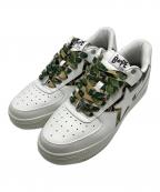 A BATHING APEア ベイシング エイプ）の古着「ベイプスタ カモフラ ローカットスニーカー」｜ホワイト×カーキ
