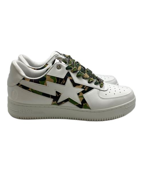 A BATHING APE（ア ベイシング エイプ）A BATHING APE (ア ベイシング エイプ) ベイプスタ カモフラ ローカットスニーカー ホワイト×カーキ サイズ:US11の古着・服飾アイテム