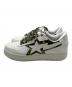 A BATHING APE (ア ベイシング エイプ) ベイプスタ カモフラ ローカットスニーカー ホワイト×カーキ サイズ:US11：22000円