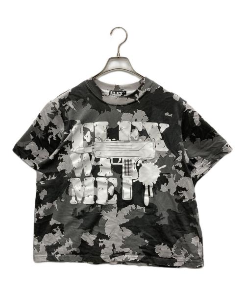 FLEX WIT ME（フレックスウィットミー）FLEX WIT ME (フレックスウィット三―) カモ柄ロゴTシャツ グレー サイズ:Sの古着・服飾アイテム