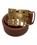 FLEX WIT MEフレックスウィットミー）の古着「FWM LOGO LEATHER BELT」｜ブラウン