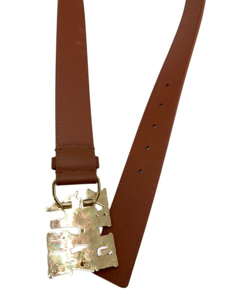 FLEX WIT ME（フレックスウィットミー）flex wit me (フレックスウィット三―) FWM LOGO LEATHER BELT ブラウン サイズ:Freeの古着・服飾アイテム