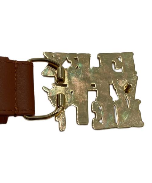 FLEX WIT ME（フレックスウィットミー）flex wit me (フレックスウィット三―) FWM LOGO LEATHER BELT ブラウン サイズ:Freeの古着・服飾アイテム