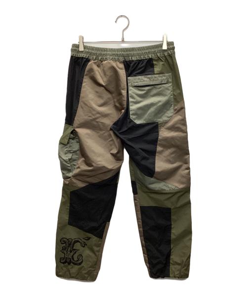 Denham（デンハム）Denham (デンハム) ナイロンパッチワークカーゴパンツ カーキ サイズ:SIZE Mの古着・服飾アイテム
