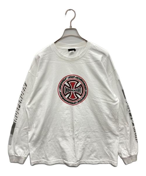 INDEPENDENT（インディペンデント）INDEPENDENT (インディペンデント) 長袖カットソー ホワイト サイズ:SIZE XLの古着・服飾アイテム