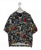 ISSEY MIYAKEイッセイミヤケ）の古着「90’s総柄オープンカラーシャツ」｜ブラック