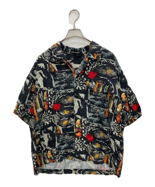 ISSEY MIYAKE（イッセイミヤケ）ISSEY MIYAKE (イッセイミヤケ) 90’s総柄オープンカラーシャツ ブラック サイズ:SIZE Mの古着・服飾アイテム