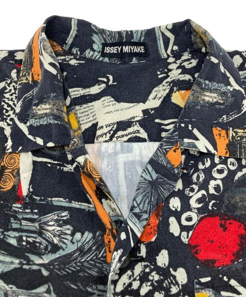ISSEY MIYAKE（イッセイミヤケ）ISSEY MIYAKE (イッセイミヤケ) 90’s総柄オープンカラーシャツ ブラック サイズ:SIZE Mの古着・服飾アイテム
