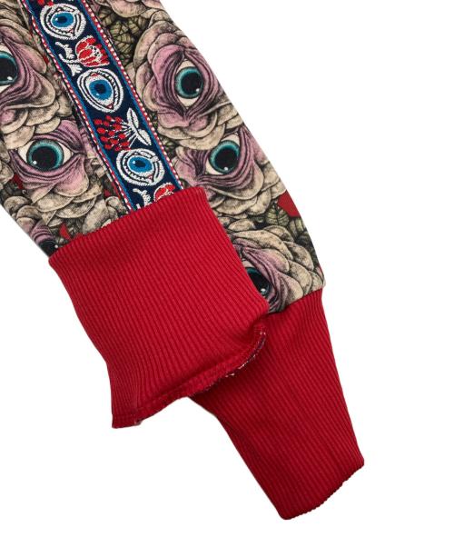 Yuko Higuchi（ユウコ ヒグチ）YUKO HIGUCHI (ユウコ ヒグチ) 眼花ジャージ TOPS レッド×ベージュ サイズ:SIZE Freeの古着・服飾アイテム